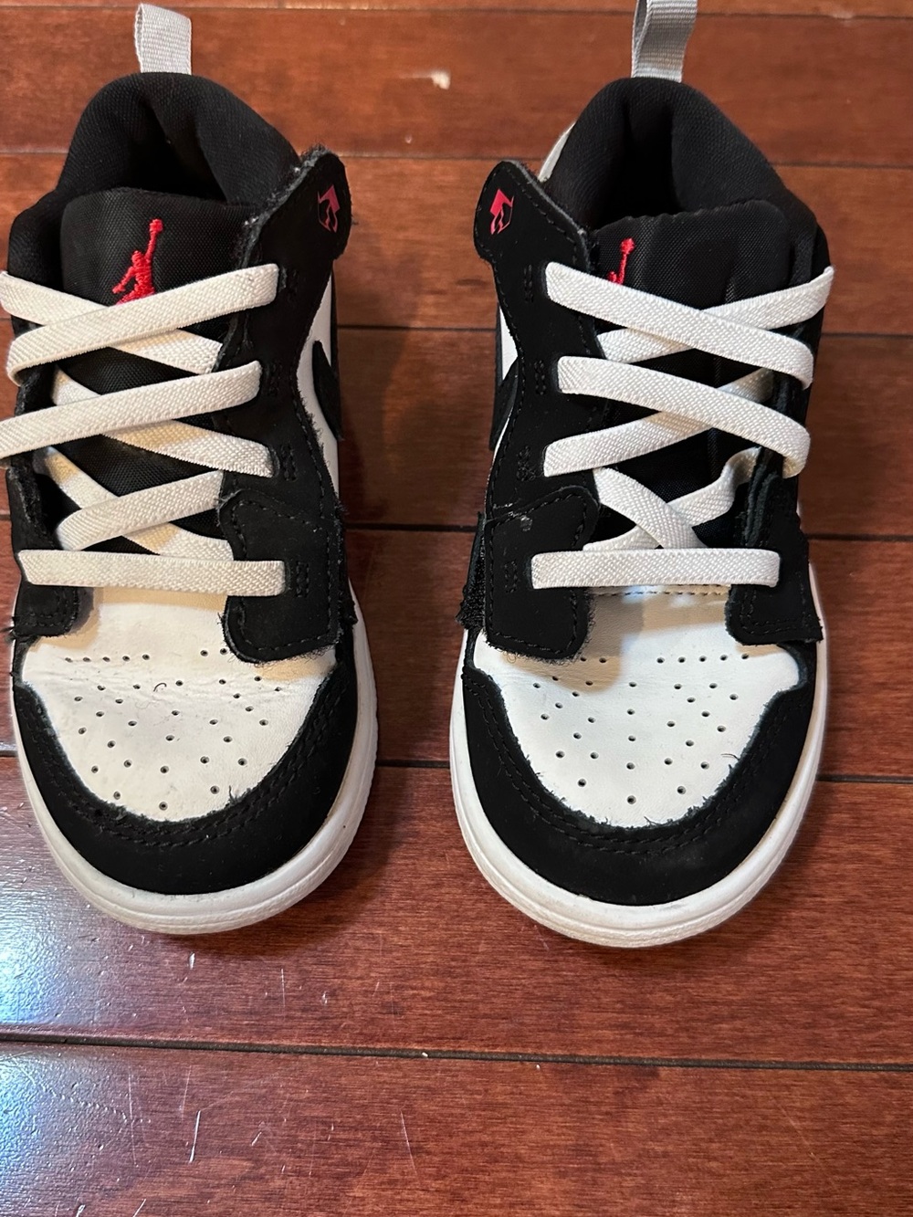 Kids Black & White Jordans
